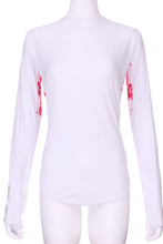 Load image into Gallery viewer, White Long Sleeve Crew Tee with Heart Mesh - I LOVE MY DOUBLES PARTNER!!!
