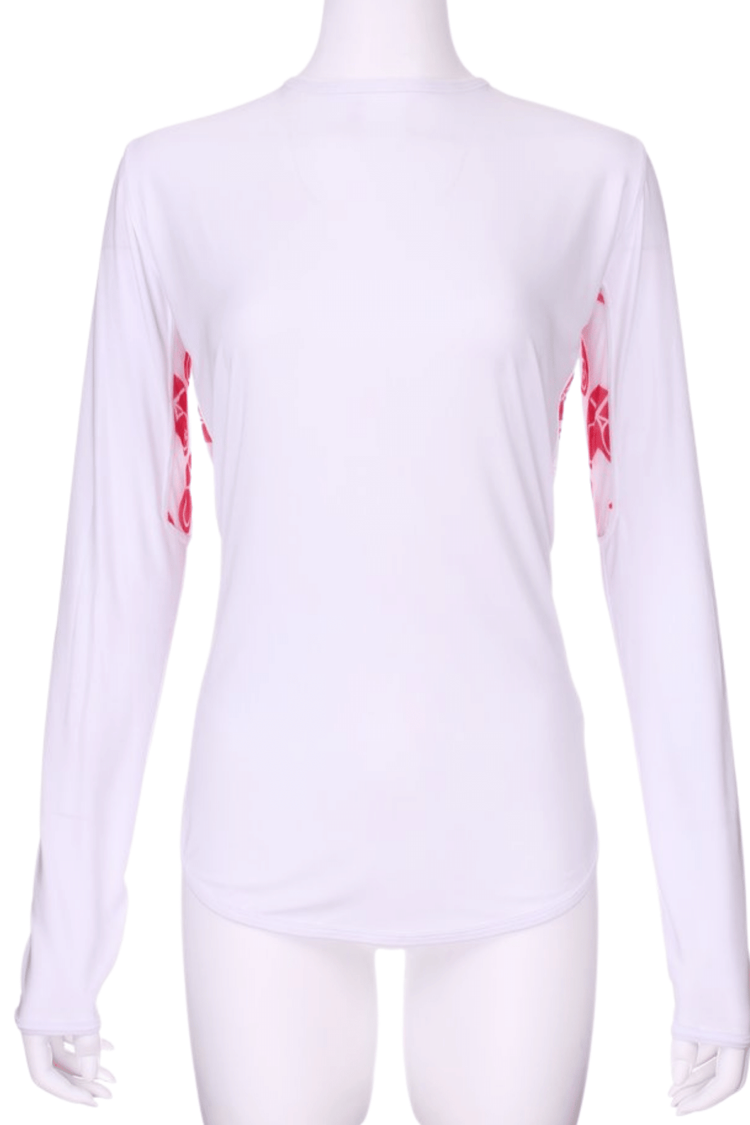 White Long Sleeve Crew Tee with Heart Mesh - I LOVE MY DOUBLES PARTNER!!!