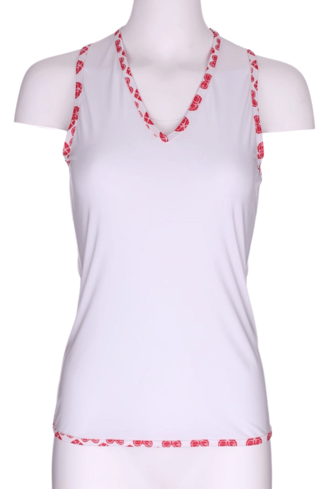 White Vee Tank with Red Heart Trim - I LOVE MY DOUBLES PARTNER!!!