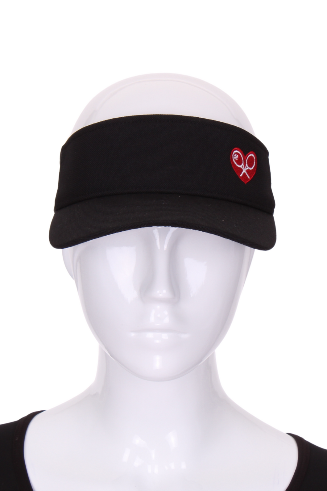 Visor Black or Red or White with Heart + Rackets Logo - I LOVE MY DOUBLES PARTNER!!!