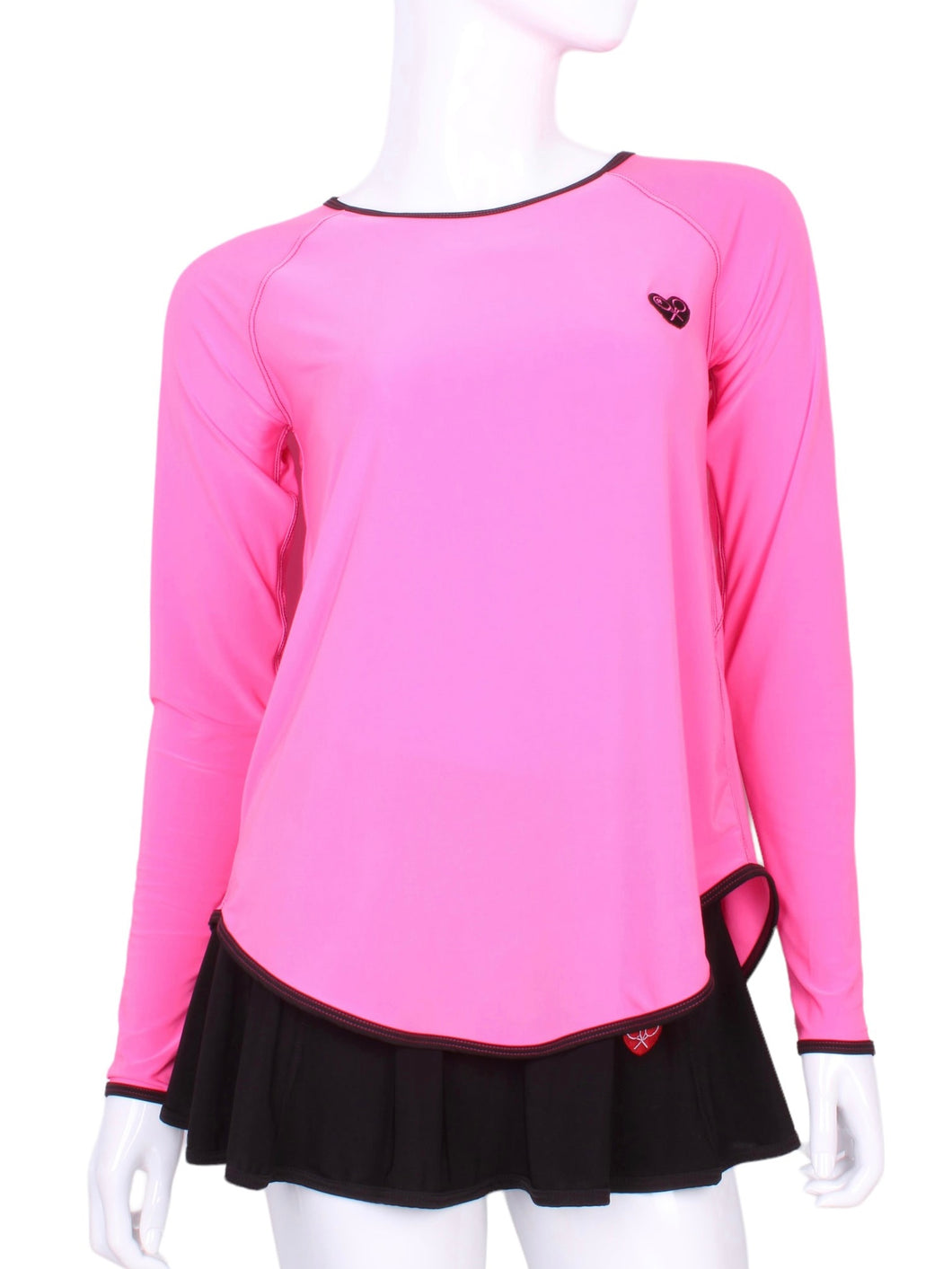 Tie Back Tee Long Sleeve Pink - I LOVE MY DOUBLES PARTNER!!!
