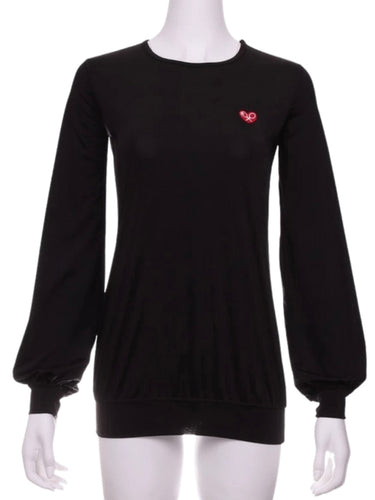 Soft Black Long Sleeve Warm Up Top - I LOVE MY DOUBLES PARTNER!!!
