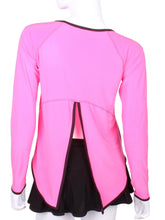 Load image into Gallery viewer, Tie Back Tee Long Sleeve Pink - I LOVE MY DOUBLES PARTNER!!!

