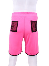 Load image into Gallery viewer, This is our limited edition Short Men’s Shorts Pink.  This piece has a silky and soft fabric.   We make these in very small quantities - by design.  Unique.  Luxurious.  Comfortable.  Cool.  Fun.
