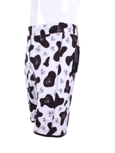 Load image into Gallery viewer, This is our limited edition Short Men’s Shorts in Cow Print.  This piece has a silky and soft fabric.   We make these in very small quantities - by design.  Unique.  Luxurious.  Comfortable.  Cool.  Fun.
