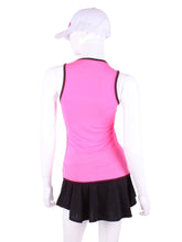 Load image into Gallery viewer, The simply elegant Vee Tank has a little vee in the front and a straight back.  Designed by a tennis player for comfort AND luxury - the pattern is made for a real woman’s body with curves and all!  The fabric is stretchy and soft.  As with all of our apparel - it’s designed and hand made in Downtown Los Angeles - from silky imported fabric.
