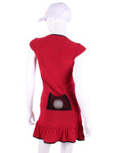 Load image into Gallery viewer, The Monroe Dress offers a little more coverage around the chest and the arms, but delicately shows your feminine curves. Our dress is fitted, and flares out at the skirt. It is perfect for tennis, running and golf, and of course, a trip to your after-court party with your friends. It was designed for confident women like you!
